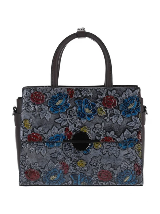 Foto van product Gaya Shopper blauw / donkerbruin / donkergeel / donkerrood
