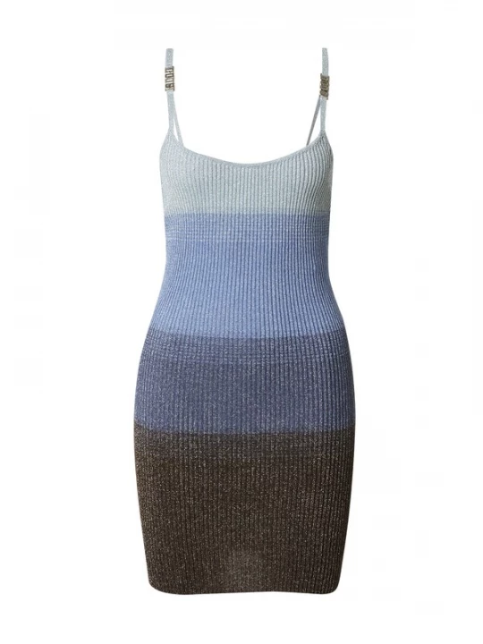 Foto van product GCDS Gebreide jurk blauw / duifblauw / pastelblauw / zwart