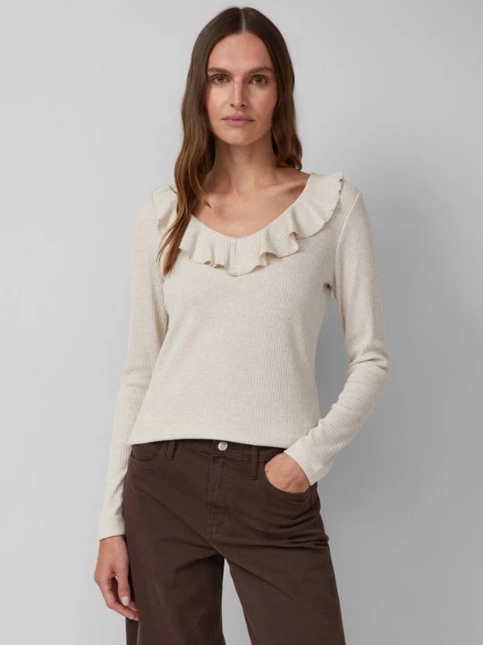 Foto van product Gebreid overhemd in slim fit met volants s.Oliver beżowy