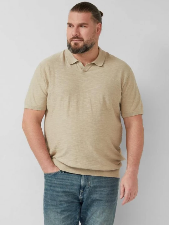 Foto van product Gebreid poloshirt met vlamgarenstructuur s.Oliver beżowy