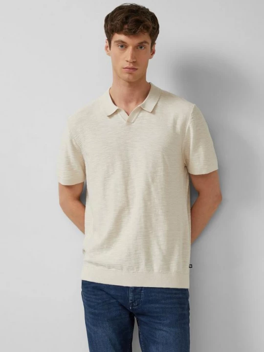 Foto van product Gebreid poloshirt met vlamgarenstructuur s.Oliver beżowy