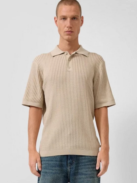 Foto van product Gebreid poloshirt QS beżowy