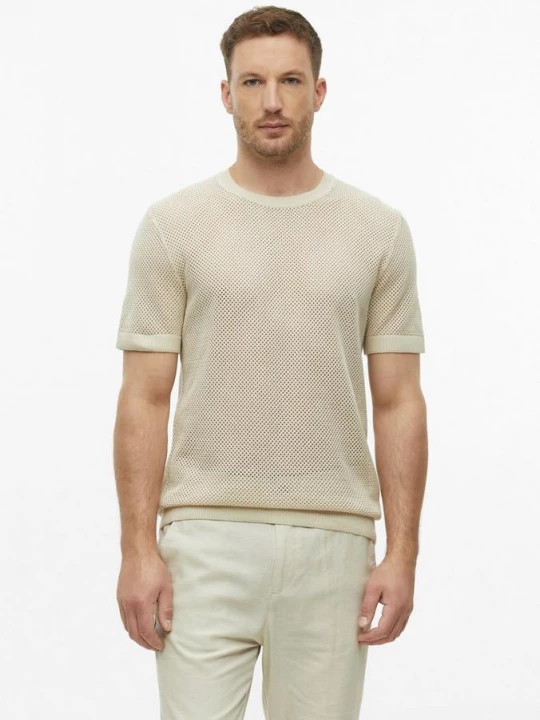 Foto van product Gebreid T-shirt met gaatjesstructuur s.Oliver beżowy