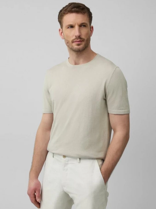 Foto van product Gebreid T-shirt van een mix van katoen en zijde s.Oliver beżowy
