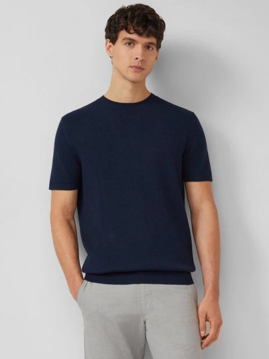 Foto van product Gebreid T-shirt van katoen-linnenmix s.Oliver blauw