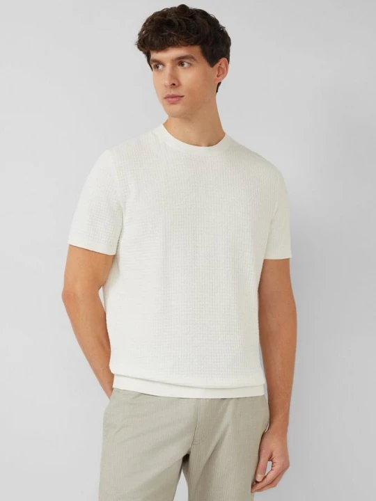 Foto van product Gebreid T-shirt van katoen-linnenmix s.Oliver crème