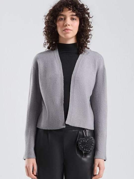 Foto van product Gebreid vest in regular fit met zachte knitwear QS grijs