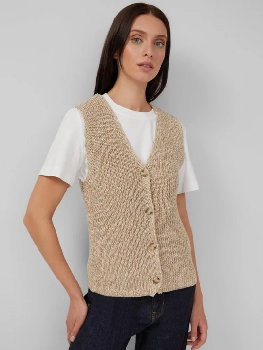 Foto van product Gebreid vest in slim fit met knoopsluiting s.Oliver bruin