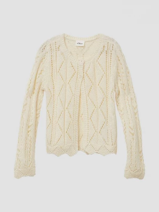Foto van product Gebreid vest met knoopsluiting en geschulpte rand s.Oliver crème