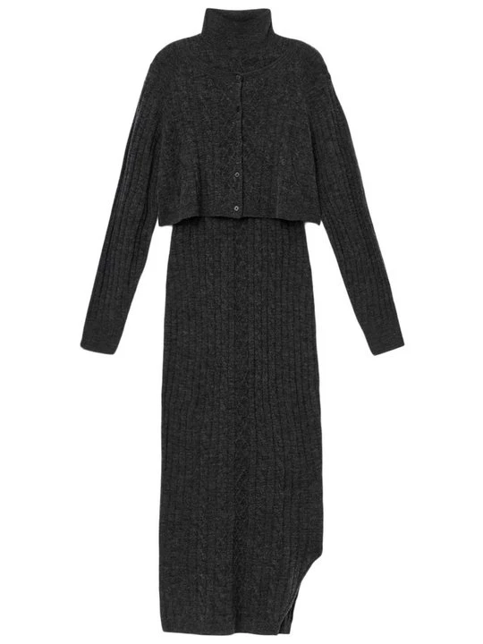 Foto van product Gebreide jurk AllSaints donkergrijs gemêleerd