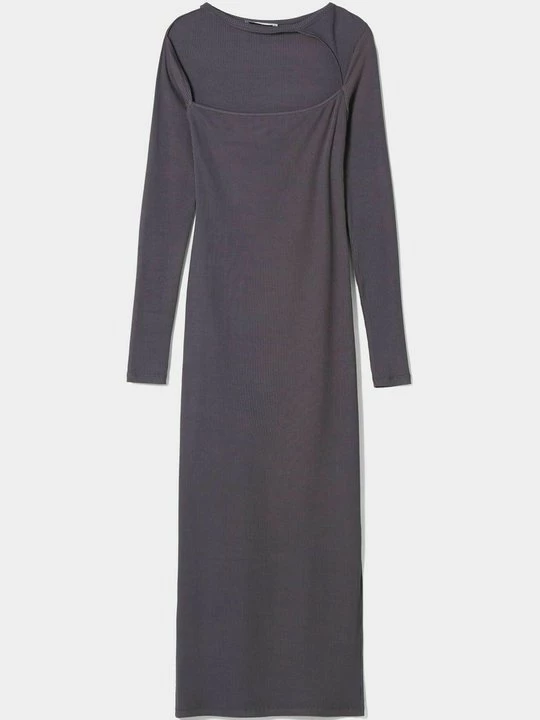 Foto van product Gebreide jurk Bershka donkergrijs