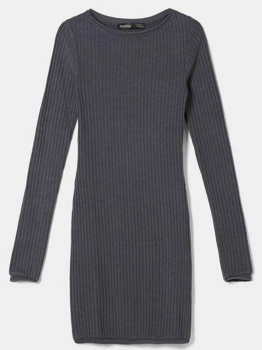 Foto van product Gebreide jurk Bershka grijs