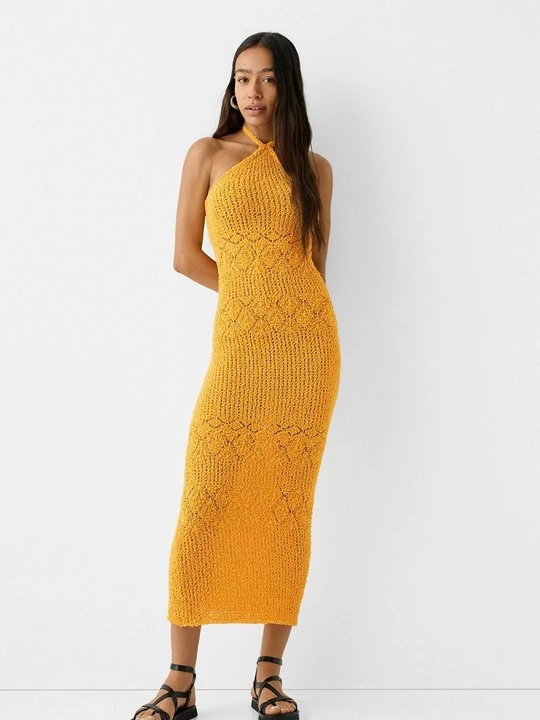 Foto van product Gebreide jurk Bershka oranje