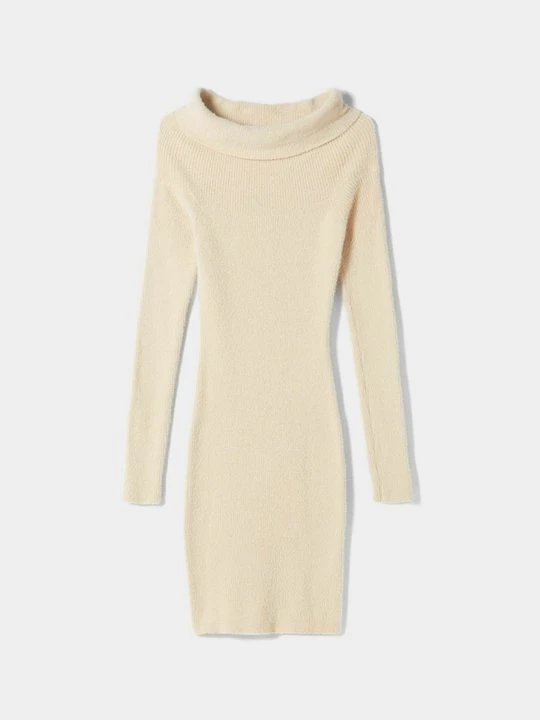 Foto van product Gebreide jurk Bershka zandkleur
