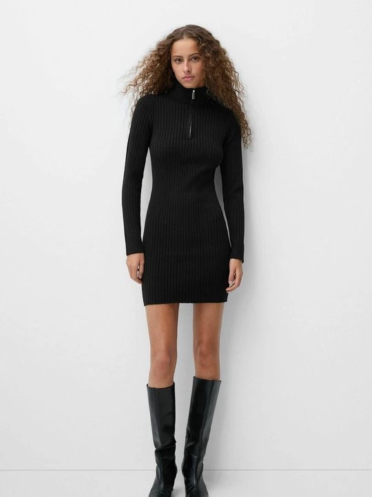 Foto van product Gebreide jurk Bershka zwart