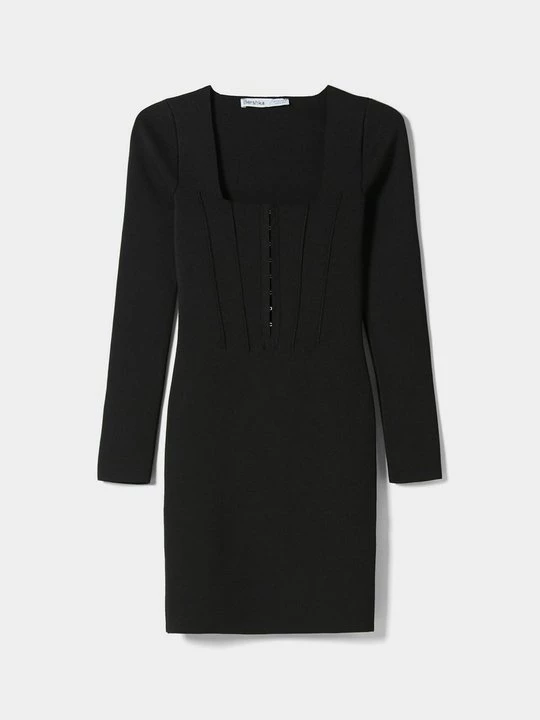 Foto van product Gebreide jurk Bershka zwart