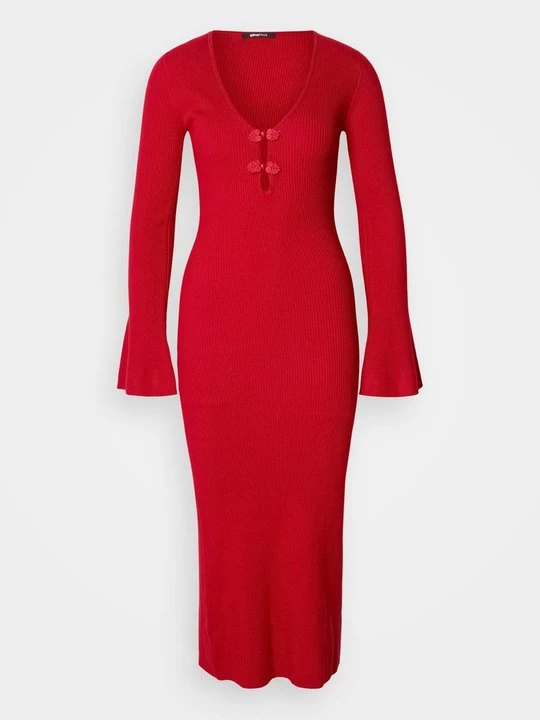 Foto van product Gebreide jurk Gina Tricot donkerrood