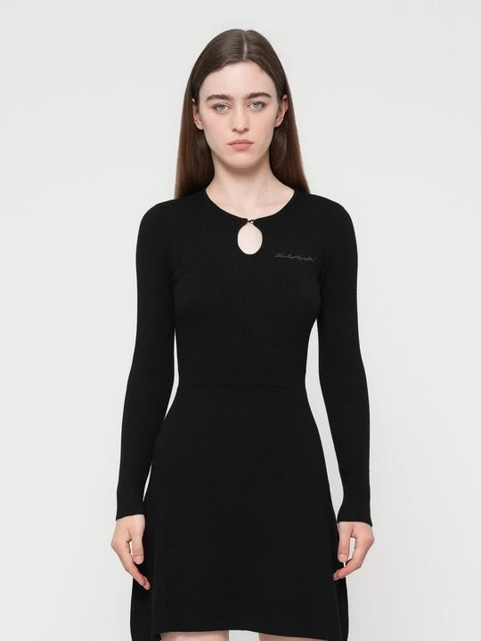 Foto van product Gebreide jurk KARL LAGERFELD zwart