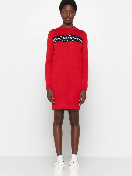 Foto van product Gebreide jurk LOVE MOSCHINO rood