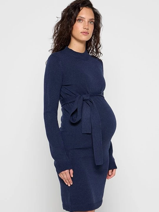 Foto van product Gebreide jurk Mamalicious donkerblauw