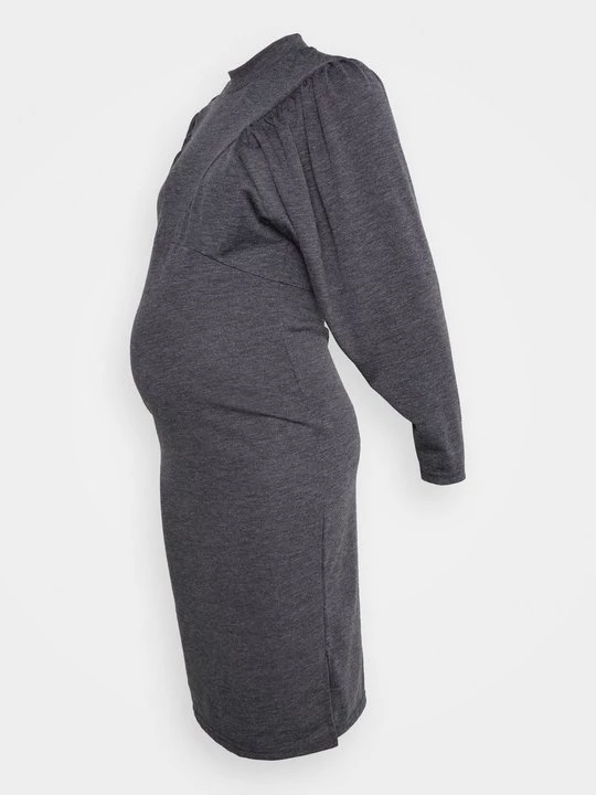 Foto van product Gebreide jurk Mamalicious grijs gemêleerd