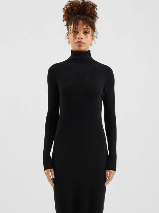 Foto van product Gebreide jurk met ribbels QS zwart