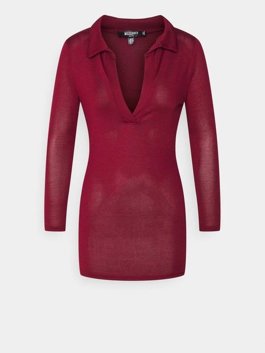 Foto van product Gebreide jurk Missguided donkerrood