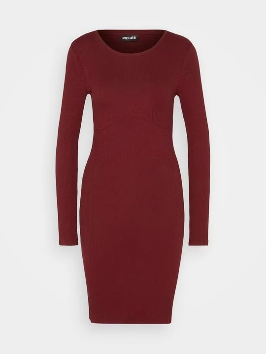 Foto van product Gebreide jurk Pieces bordeauxrood