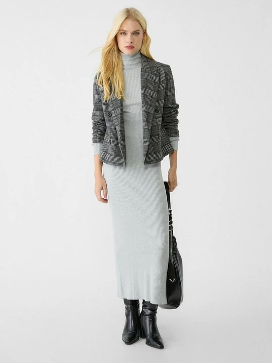 Foto van product Gebreide jurk Stradivarius grijs
