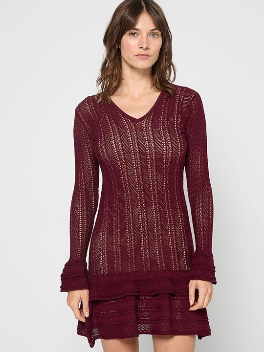 Foto van product Gebreide jurk TWINSET bordeauxrood