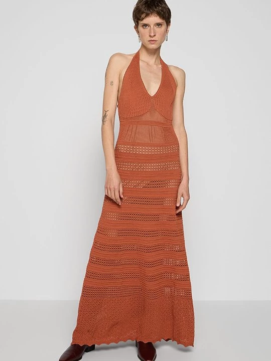 Foto van product Gebreide jurk TWINSET cognac