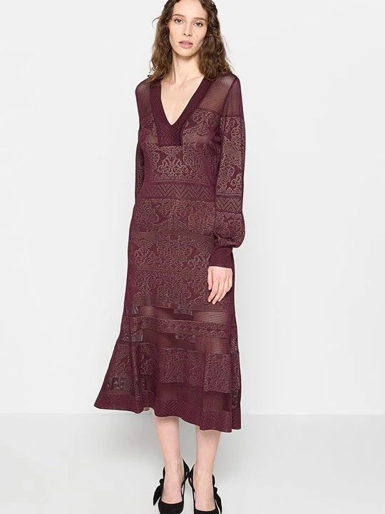 Foto van product Gebreide jurk TWINSET donkerrood