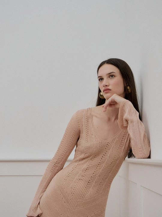 Foto van product Gebreide jurk TWINSET roze