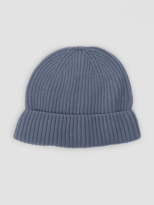 Foto van product Gebreide katoenen muts met omslag s.Oliver blauw