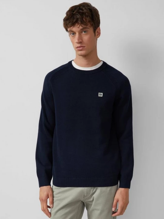 Foto van product Gebreide katoenen trui met raglanmouwen s.Oliver blauw