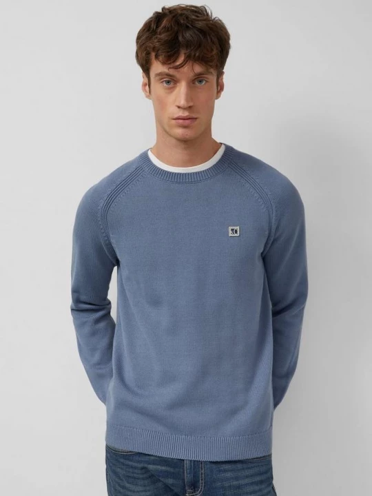 Foto van product Gebreide katoenen trui met raglanmouwen s.Oliver blauw