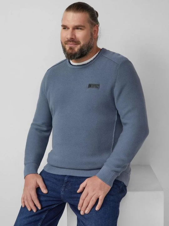 Foto van product Gebreide katoenen trui met textuur s.Oliver blauw