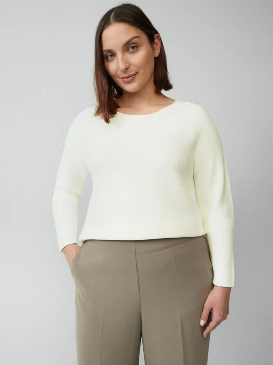 Foto van product Gebreide trui met boothals en rolzoom s.Oliver crème