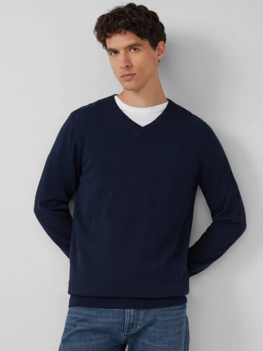 Foto van product Gebreide trui met geborduurd logo s.Oliver blauw