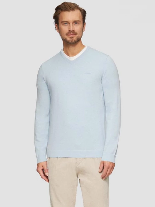 Foto van product Gebreide trui met geborduurd logo s.Oliver blauw