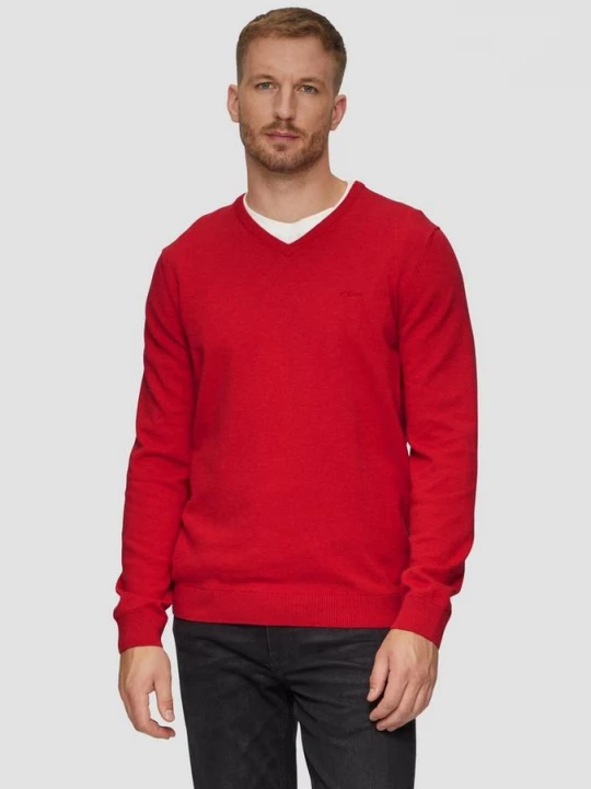 Foto van product Gebreide trui met geborduurd logo s.Oliver rood