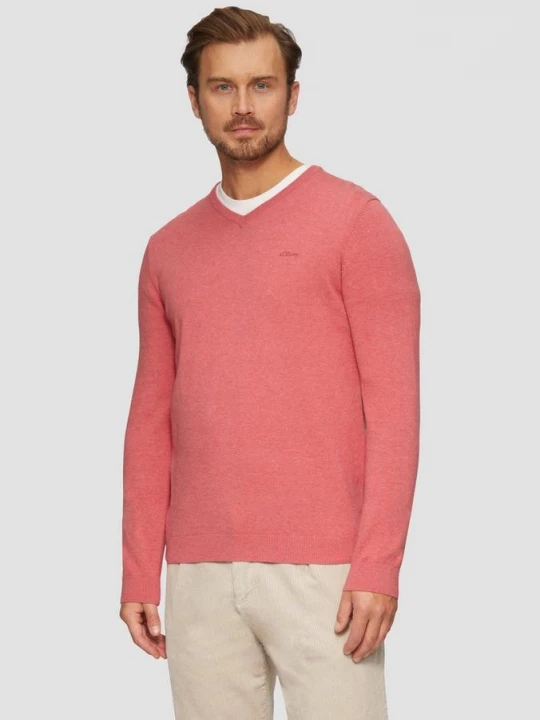Foto van product Gebreide trui met geborduurd logo s.Oliver roze