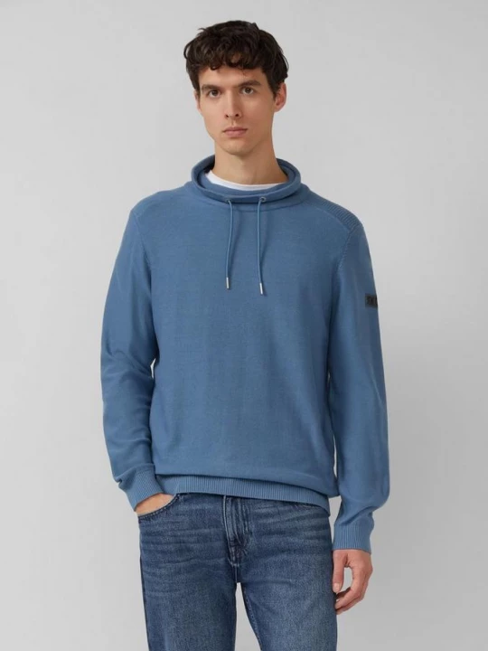 Foto van product Gebreide trui met geribde rand en lange mouwen s.Oliver blauw