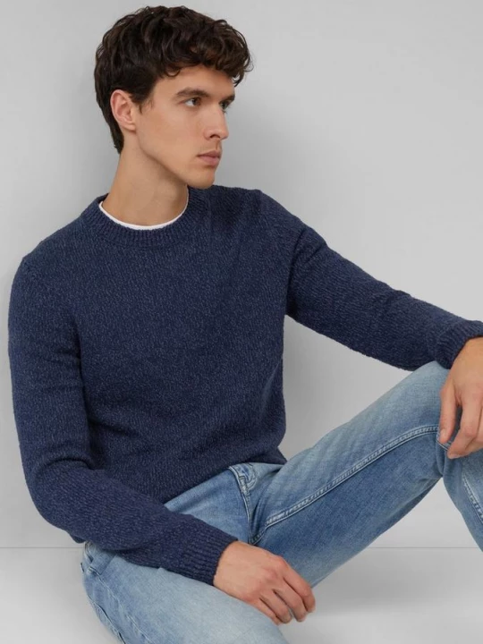 Foto van product Gebreide trui met geribde randen en regular fit s.Oliver blauw