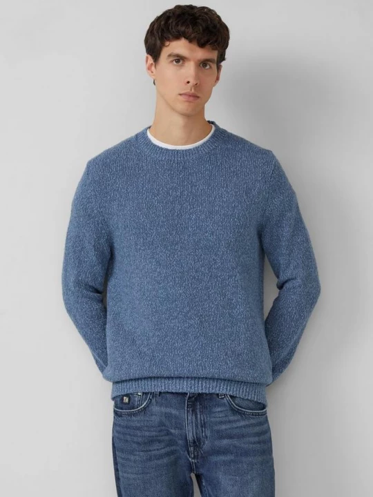 Foto van product Gebreide trui met geribde randen en regular fit s.Oliver blauw
