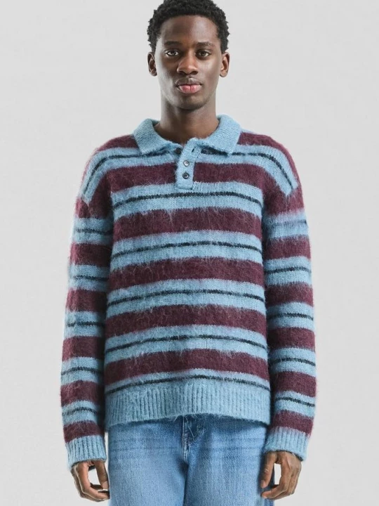 Foto van product Gebreide trui met henley hals in relaxed fit QS