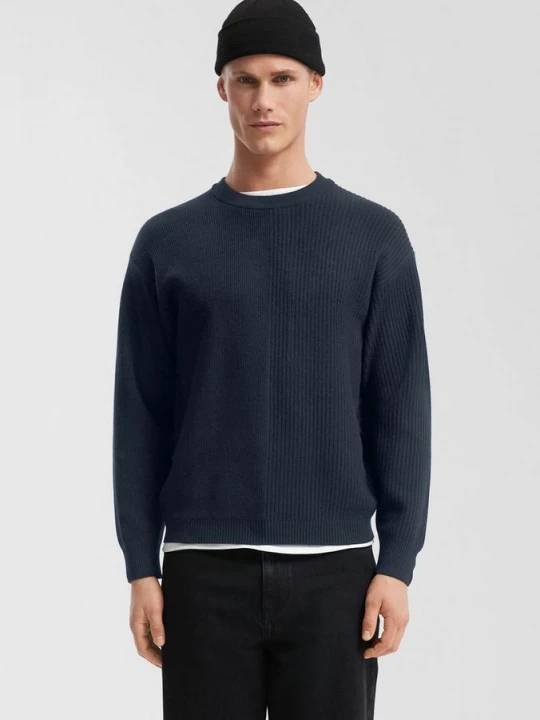 Foto van product Gebreide trui met laagjes QS blauw