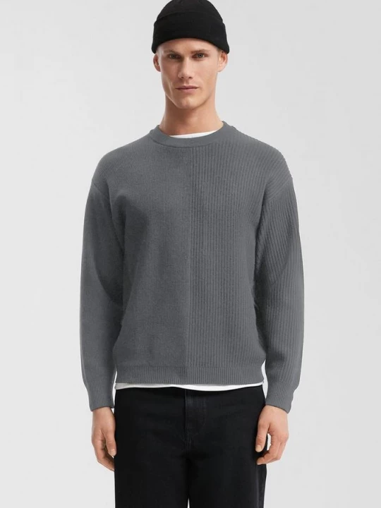 Foto van product Gebreide trui met laagjes QS grijs