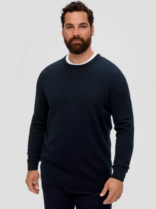 Foto van product Gebreide trui met logoborduursel s.Oliver blauw