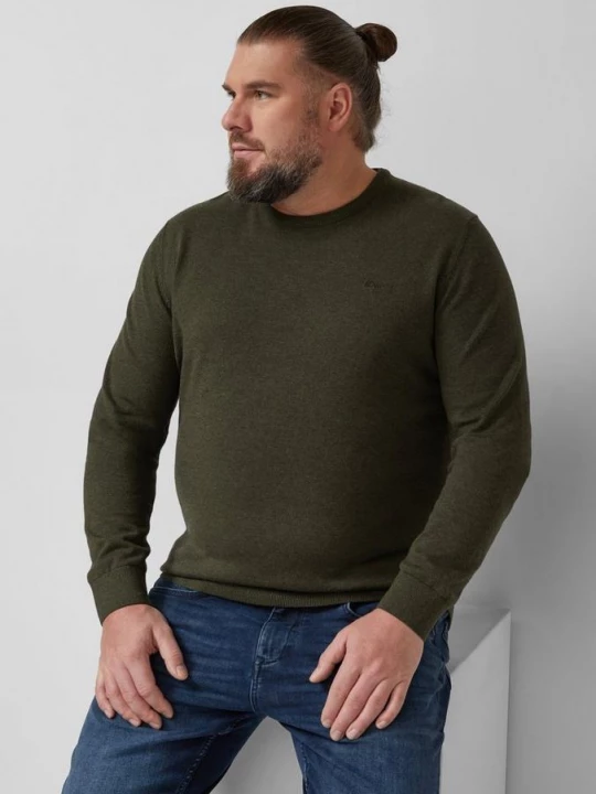 Foto van product Gebreide trui met logoborduursel s.Oliver olijfgroen